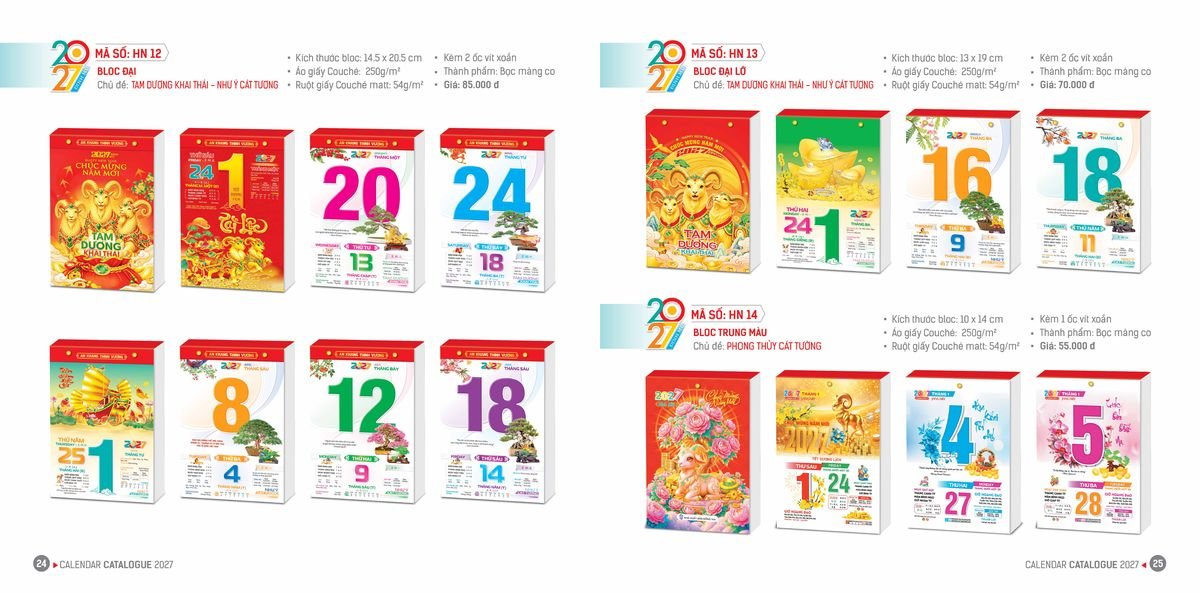 Lịch Bloc Hoa Niên 2027 ĐP DPHN11 Quà Tri Ân Khách Hàng VIP & Đối Tác