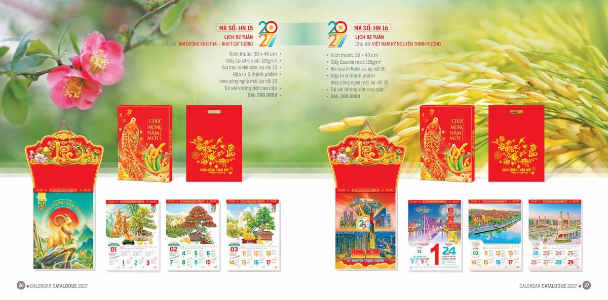 Lịch Bloc Hoa Niên 2027 ĐP DPHN12 Quà Tri Ân Khách Hàng VIP & Đối Tác