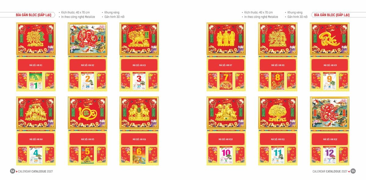 Lịch Bloc Hoa Niên 2027 ĐP DPHN26 Quà Tri Ân Khách Hàng VIP & Đối Tác