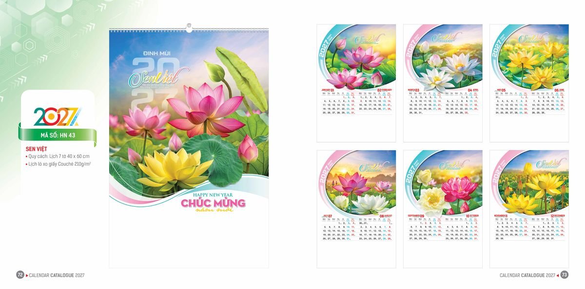 Lịch Bloc Hoa Niên 2027 ĐP DPHN35 Quà Tri Ân Khách Hàng VIP & Đối Tác