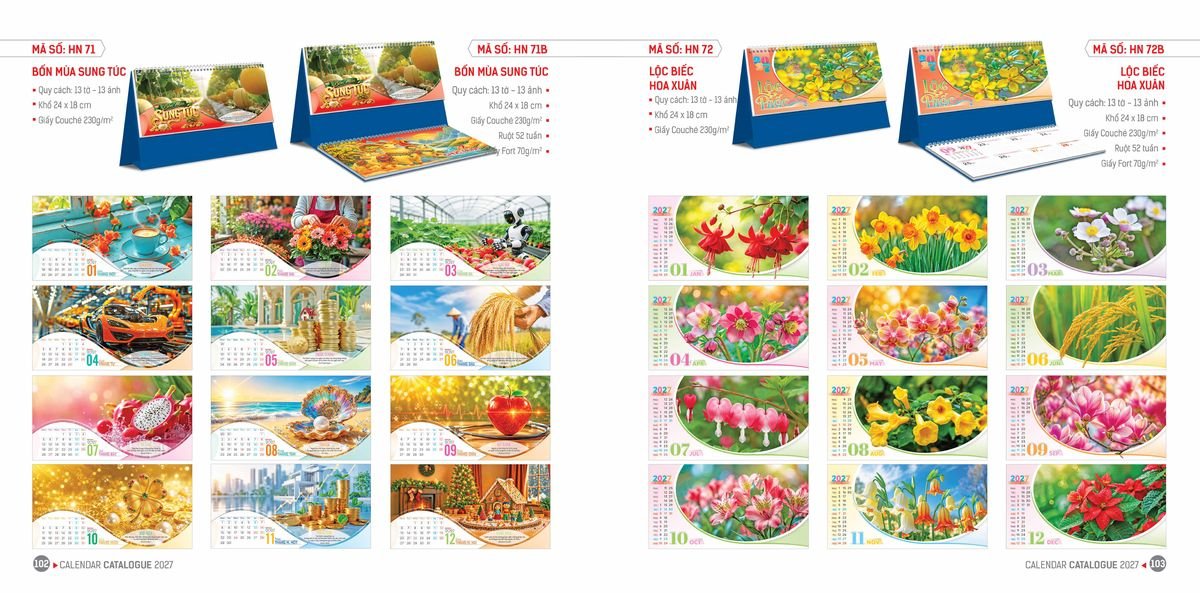 Lịch Bloc Hoa Niên 2027 ĐP DPHN50 Quà Tri Ân Khách Hàng VIP & Đối Tác