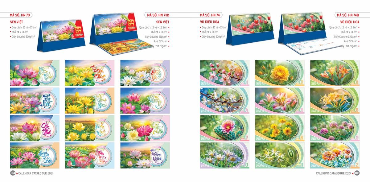 Lịch Bloc Hoa Niên 2027 ĐP DPHN51 Quà Tri Ân Khách Hàng VIP & Đối Tác
