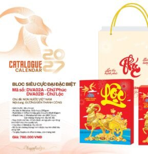 quà tết doanh nghiệp vip 2027 Lịch Bloc Siêu Cực Đại 2027 DVA Mẫu DVA02 - Non Nước Việt Nam (38 x 54cm) Quà Tri Ân Khách Hàng VIP & Đối Tác