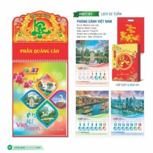 Lịch 52 Tuần 2027 HBT Mẫu HBT02 (31 x 42cm) Quà Tri Ân Khách Hàng VIP & Đối Tác in logo doanh nghiệp quà tặng Tết tại Quà Tặng Sự Kiện VIP