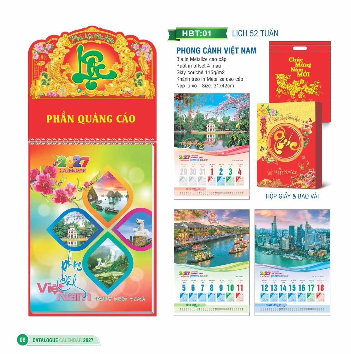 Lịch 52 Tuần 2027 HBT Mẫu HBT02 (31 x 42cm) Quà Tri Ân Khách Hàng VIP & Đối Tác Lịch 52 Tuần 2027 HBT Mẫu HBT02 (31 x 42cm) Quà Tri Ân Khách Hàng VIP & Đối Tác in logo doanh nghiệp quà tặng Tết tại Quà Tặng Sự Kiện VIP