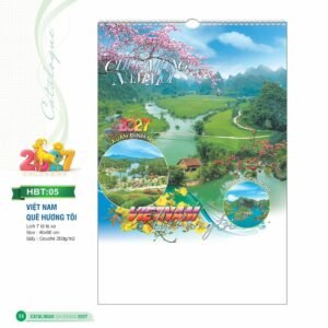 Lịch Treo Tường Lò Xo 2027 HBT Mẫu HBT05 (40 x 60cm) Quà Tri Ân Khách Hàng VIP & Đối Tác in logo doanh nghiệp quà tặng Tết tại Quà Tặng Sự Kiện VIP