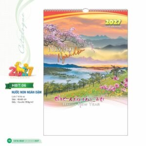 Lịch Treo Tường Lò Xo 2027 HBT Mẫu HBT06 (40 x 60cm) Quà Tri Ân Khách Hàng VIP & Đối Tác in logo doanh nghiệp quà tặng Tết tại Quà Tặng Sự Kiện VIP