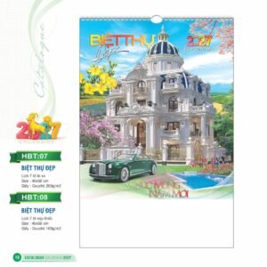 Lịch Treo Tường Lò Xo 2027 HBT Mẫu HBT08 (40 x 60cm) Quà Tri Ân Khách Hàng VIP & Đối Tác in logo doanh nghiệp quà tặng Tết tại Quà Tặng Sự Kiện VIP