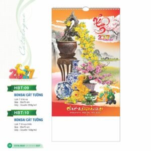 Lịch Treo Tường Lò Xo 2027 HBT Mẫu HBT10 (36 x 70cm) Quà Tri Ân Khách Hàng VIP & Đối Tác in logo doanh nghiệp quà tặng Tết tại Quà Tặng Sự Kiện VIP