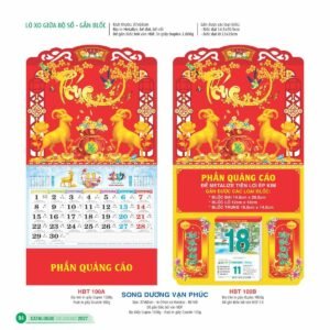 Lịch Treo Tường Lò Xo 2027 HBT Mẫu HBT100B (23  x  24 cm) Quà Tri Ân Khách Hàng VIP & Đối Tác in logo doanh nghiệp quà tặng Tết tại Quà Tặng Sự Kiện VIP