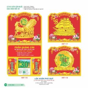 Lịch Treo Tường Lò Xo 2027 HBT Mẫu HBT121 (37 x 68cm) Quà Tri Ân Khách Hàng VIP & Đối Tác in logo doanh nghiệp quà tặng Tết tại Quà Tặng Sự Kiện VIP