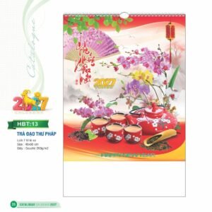 Lịch Treo Tường Lò Xo 2027 HBT Mẫu HBT13 (40 x 60cm) Quà Tri Ân Khách Hàng VIP & Đối Tác in logo doanh nghiệp quà tặng Tết tại Quà Tặng Sự Kiện VIP