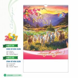 Lịch Treo Tường Lò Xo 2027 HBT Mẫu HBT15 (40 x 60cm) Quà Tri Ân Khách Hàng VIP & Đối Tác in logo doanh nghiệp quà tặng Tết tại Quà Tặng Sự Kiện VIP