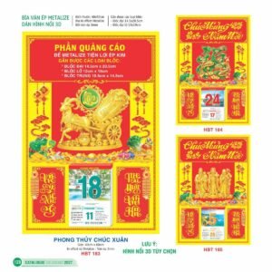 Lịch Bìa Treo 2027 HBT Mẫu HBT187 (15 x 19cm) Quà Tri Ân Khách Hàng VIP & Đối Tác in logo doanh nghiệp quà tặng Tết tại Quà Tặng Sự Kiện VIP