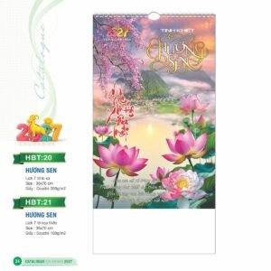 Lịch Treo Tường Lò Xo 2027 HBT Mẫu HBT21 (36 x 70cm) Quà Tri Ân Khách Hàng VIP & Đối Tác in logo doanh nghiệp quà tặng Tết tại Quà Tặng Sự Kiện VIP