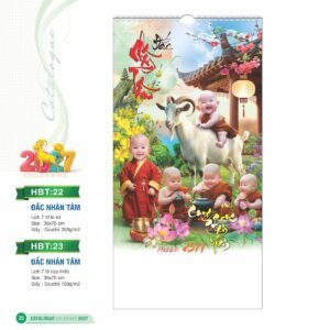 Lịch Treo Tường Lò Xo 2027 HBT Mẫu HBT23 (36 x 70cm) Quà Tri Ân Khách Hàng VIP & Đối Tác in logo doanh nghiệp quà tặng Tết tại Quà Tặng Sự Kiện VIP