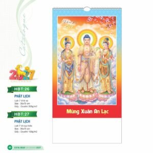 Lịch Treo Tường Lò Xo 2027 HBT Mẫu HBT26 (36 x 70cm) Quà Tri Ân Khách Hàng VIP & Đối Tác in logo doanh nghiệp quà tặng Tết tại Quà Tặng Sự Kiện VIP