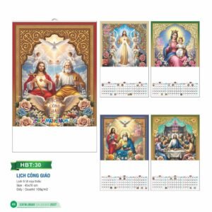 Lịch Treo Tường Nẹp Thiếc 2027 HBT Mẫu HBT30 (45 x 70cm) Quà Tri Ân Khách Hàng VIP & Đối Tác in logo doanh nghiệp quà tặng Tết tại Quà Tặng Sự Kiện VIP