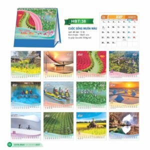Lịch Để Bàn 2027 HBT Mẫu HBT39 (19 x 21cm) Quà Tri Ân Khách Hàng VIP & Đối Tác in logo doanh nghiệp quà tặng Tết tại Quà Tặng Sự Kiện VIP