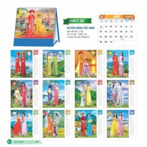Lịch Để Bàn 2027 HBT Mẫu HBT51 (19 x 21cm) Quà Tri Ân Khách Hàng VIP & Đối Tác in logo doanh nghiệp quà tặng Tết tại Quà Tặng Sự Kiện VIP