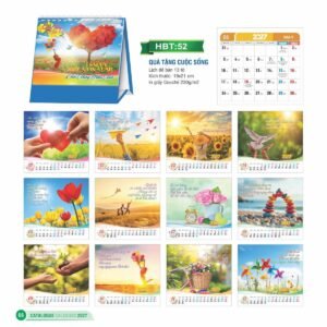 Lịch Để Bàn 2027 HBT Mẫu HBT52 (19 x 21cm) Quà Tri Ân Khách Hàng VIP & Đối Tác in logo doanh nghiệp quà tặng Tết tại Quà Tặng Sự Kiện VIP