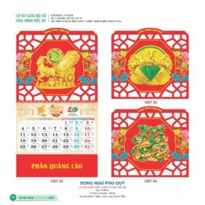 Lịch Treo Tường Lò Xo 2027 HBT Mẫu HBT63 (37 x 68cm) Quà Tri Ân Khách Hàng VIP & Đối Tác in logo doanh nghiệp quà tặng Tết tại Quà Tặng Sự Kiện VIP
