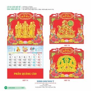 Lịch Treo Tường Lò Xo 2027 HBT Mẫu HBT74 (25  x  26 cm) Quà Tri Ân Khách Hàng VIP & Đối Tác in logo doanh nghiệp quà tặng Tết tại Quà Tặng Sự Kiện VIP