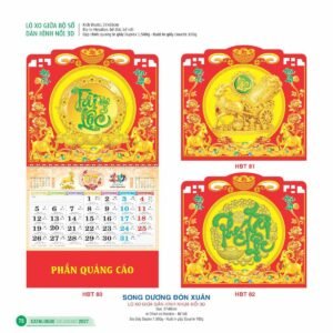 Lịch Treo Tường Lò Xo 2027 HBT Mẫu HBT85 (17  x  18 cm) Quà Tri Ân Khách Hàng VIP & Đối Tác in logo doanh nghiệp quà tặng Tết tại Quà Tặng Sự Kiện VIP