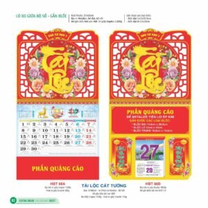 Lịch Treo Tường Lò Xo 2027 HBT Mẫu HBT88B (23  x  24 cm) Quà Tri Ân Khách Hàng VIP & Đối Tác in logo doanh nghiệp quà tặng Tết tại Quà Tặng Sự Kiện VIP