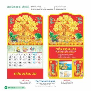 Lịch Treo Tường Lò Xo 2027 HBT Mẫu HBT93B (22  x  23 cm) Quà Tri Ân Khách Hàng VIP & Đối Tác in logo doanh nghiệp quà tặng Tết tại Quà Tặng Sự Kiện VIP