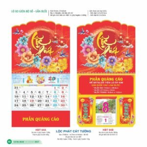 Lịch Treo Tường Lò Xo 2027 HBT Mẫu HBT94B (14  x  15 cm) Quà Tri Ân Khách Hàng VIP & Đối Tác in logo doanh nghiệp quà tặng Tết tại Quà Tặng Sự Kiện VIP