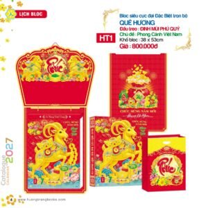 Lịch Bloc Siêu Cực Đại 2027 HT Mẫu HT1 (38 x 53cm) Quà Tri Ân Khách Hàng VIP & Đối Tác in logo doanh nghiệp quà tặng Tết tại Quà Tặng Sự Kiện VIP