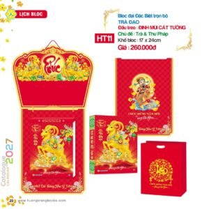 Lịch Bloc Đại Đặc Biệt 2027 HT Mẫu HT11 - Cát Tường Như Ý (17 x 24cm) Quà Tri Ân Khách Hàng VIP & Đối Tác in logo doanh nghiệp quà tặng Tết tại Quà Tặng Sự Kiện VIP
