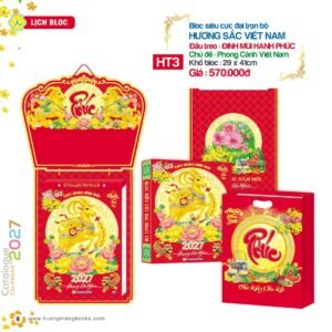 Lịch Bloc Cực Đại 2027 HT Mẫu HT3 - Hương Sắc Việt Nam (29 x 41cm) Quà Tri Ân Khách Hàng VIP & Đối Tác in logo doanh nghiệp quà tặng Tết tại Quà Tặng Sự Kiện VIP
