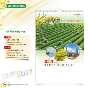 Lịch Treo Tường 2027 HT Mẫu HT39 (40 x 60cm) Quà Tri Ân Khách Hàng VIP & Đối Tác in logo doanh nghiệp quà tặng Tết tại Quà Tặng Sự Kiện VIP