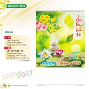 Lịch Treo Tường 2027 HT Mẫu HT45 (40 x 60cm) Quà Tri Ân Khách Hàng VIP & Đối Tác in logo doanh nghiệp quà tặng Tết tại Quà Tặng Sự Kiện VIP