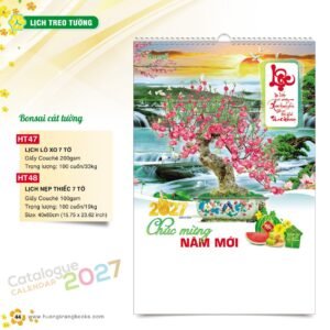 Lịch Treo Tường 2027 HT Mẫu HT47 (40 x 60cm) Quà Tri Ân Khách Hàng VIP & Đối Tác in logo doanh nghiệp quà tặng Tết tại Quà Tặng Sự Kiện VIP