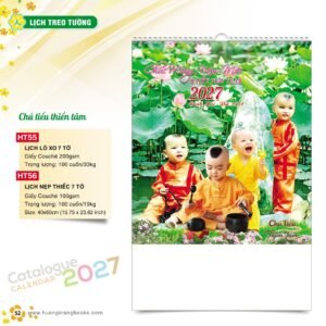 Lịch Bloc 2027 HT Mẫu HT55 (29 x 41 cm) Quà Tri Ân Khách Hàng VIP & Đối Tác in logo doanh nghiệp quà tặng Tết tại Quà Tặng Sự Kiện VIP