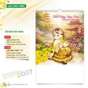Lịch Treo Tường 2027 HT Mẫu HT57 (40 x 60cm) Quà Tri Ân Khách Hàng VIP & Đối Tác in logo doanh nghiệp quà tặng Tết tại Quà Tặng Sự Kiện VIP