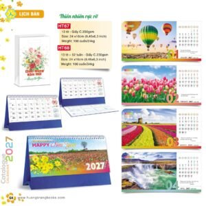 Lịch Để Bàn 2027 HT Mẫu HT67 (24 x 16cm) Quà Tri Ân Khách Hàng VIP & Đối Tác in logo doanh nghiệp quà tặng Tết tại Quà Tặng Sự Kiện VIP