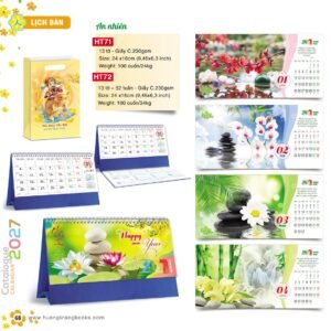 Lịch Để Bàn 2027 HT Mẫu HT71 (24 x 16cm) Quà Tri Ân Khách Hàng VIP & Đối Tác in logo doanh nghiệp quà tặng Tết tại Quà Tặng Sự Kiện VIP