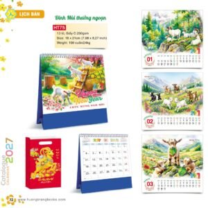 Lịch Để Bàn 2027 HT Mẫu HT75 (18 x 21cm) Quà Tri Ân Khách Hàng VIP & Đối Tác in logo doanh nghiệp quà tặng Tết tại Quà Tặng Sự Kiện VIP