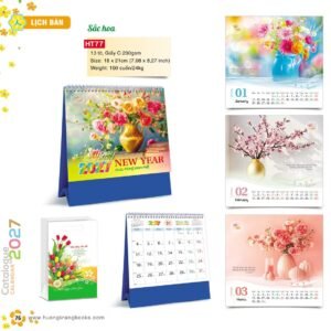 Lịch Để Bàn 2027 HT Mẫu HT77 (18 x 21cm) Quà Tri Ân Khách Hàng VIP & Đối Tác in logo doanh nghiệp quà tặng Tết tại Quà Tặng Sự Kiện VIP