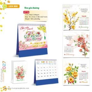 Lịch Để Bàn 2027 HT Mẫu HT78 (18 x 21cm) Quà Tri Ân Khách Hàng VIP & Đối Tác in logo doanh nghiệp quà tặng Tết tại Quà Tặng Sự Kiện VIP