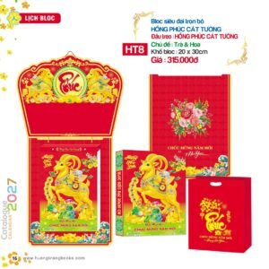 Lịch Bloc Siêu Đại 2027 HT Mẫu HT8 (20 x 30cm) Quà Tri Ân Khách Hàng VIP & Đối Tác in logo doanh nghiệp quà tặng Tết tại Quà Tặng Sự Kiện VIP