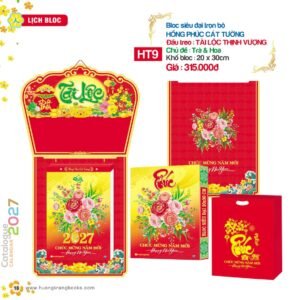 Lịch Bloc Siêu Đại 2027 HT Mẫu HT9 (20 x 30cm) Quà Tri Ân Khách Hàng VIP & Đối Tác in logo doanh nghiệp quà tặng Tết tại Quà Tặng Sự Kiện VIP