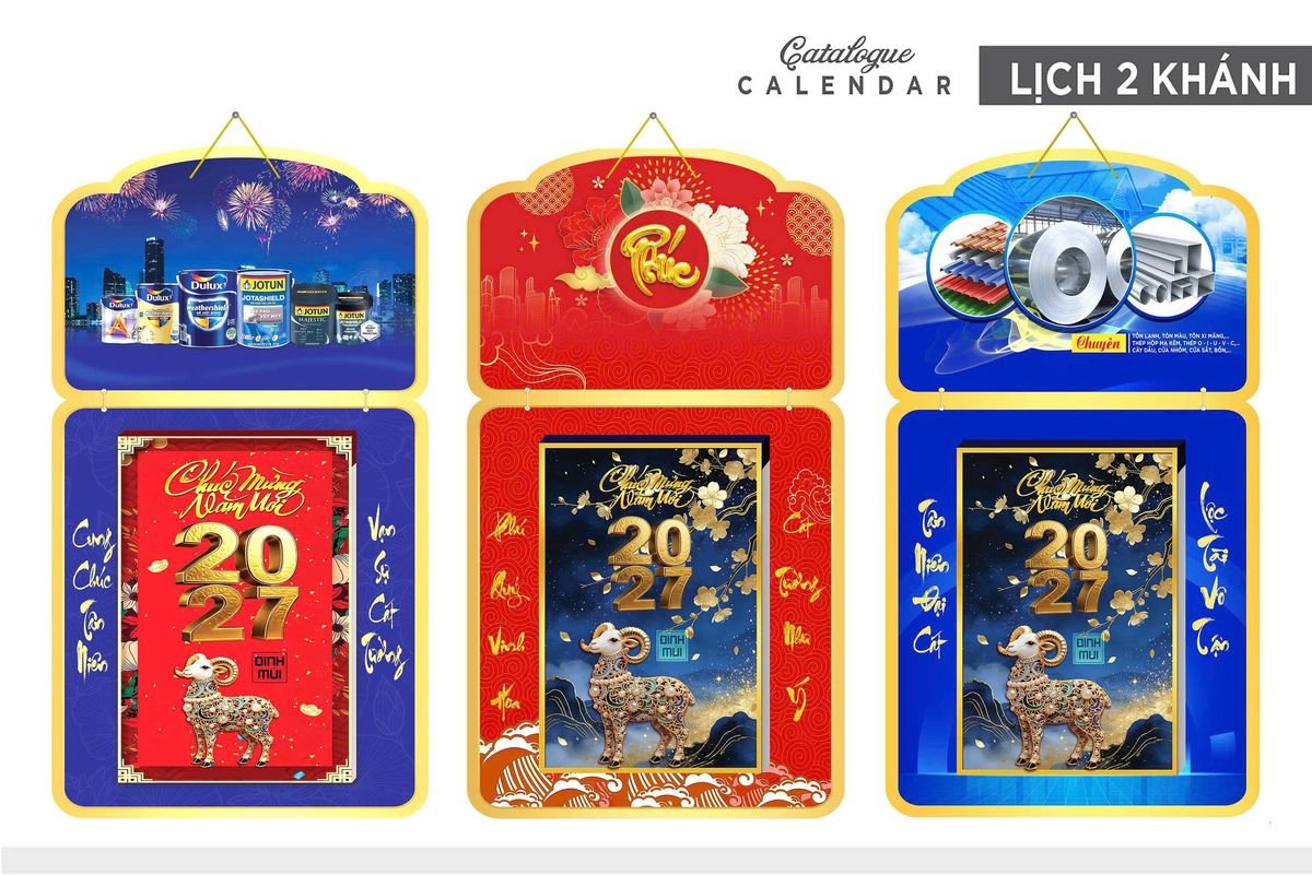 Lịch Khánh Gỗ Lamina 2 Đầu 2027 LM2D_036 - Quà Tặng Sự Kiện VIP