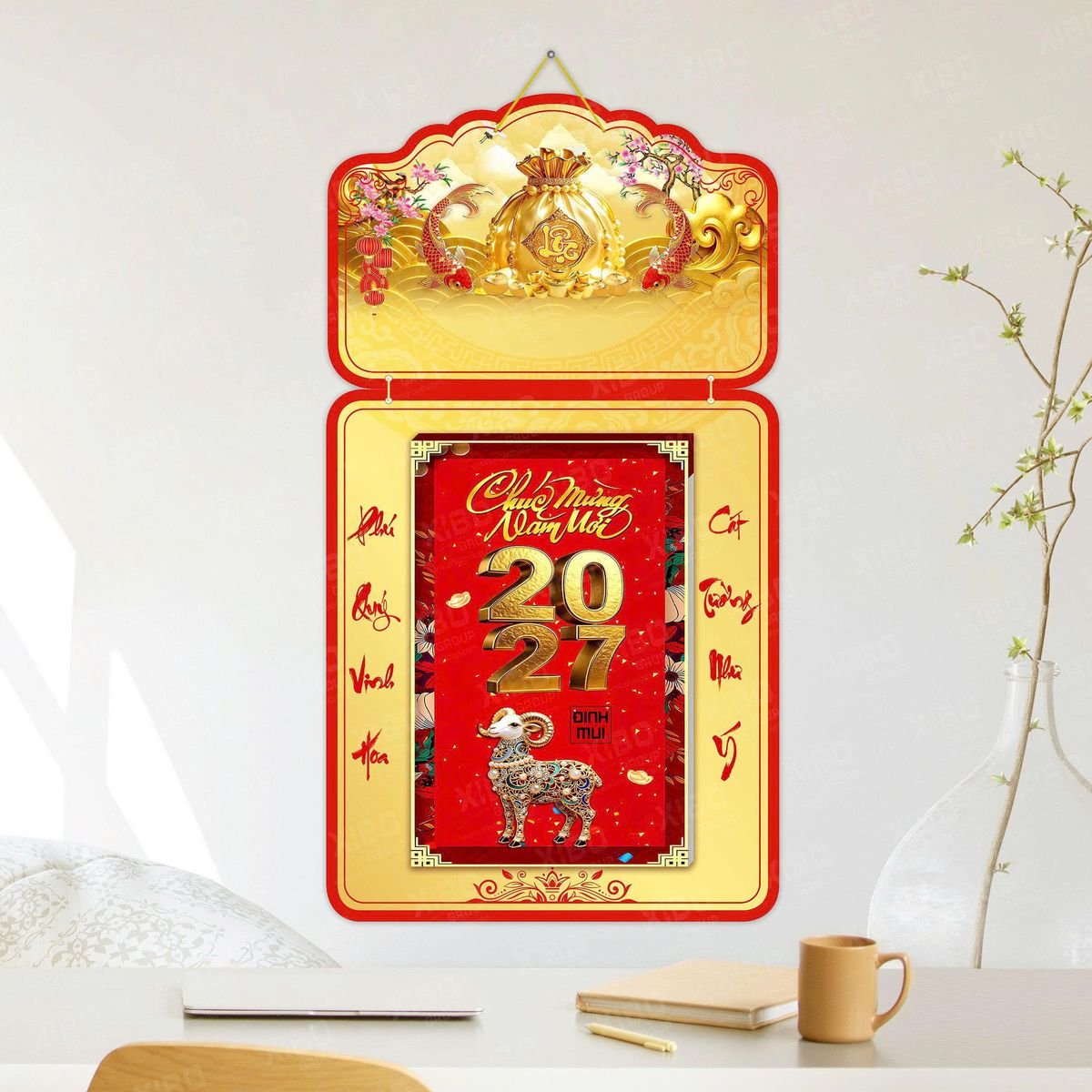 Lịch Khánh Gỗ Lamina 2 Đầu 2027 LM2D_043 - Quà Tặng Sự Kiện VIP