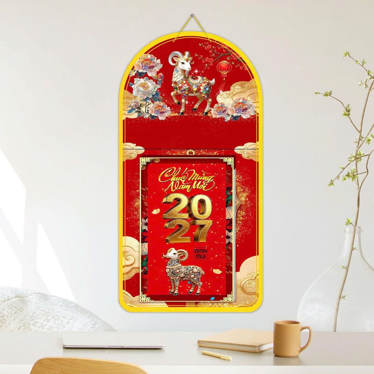 Lịch Khánh Gỗ Lamina 2 Đầu 2027 LM2D_048 - Quà Tặng Sự Kiện VIP
