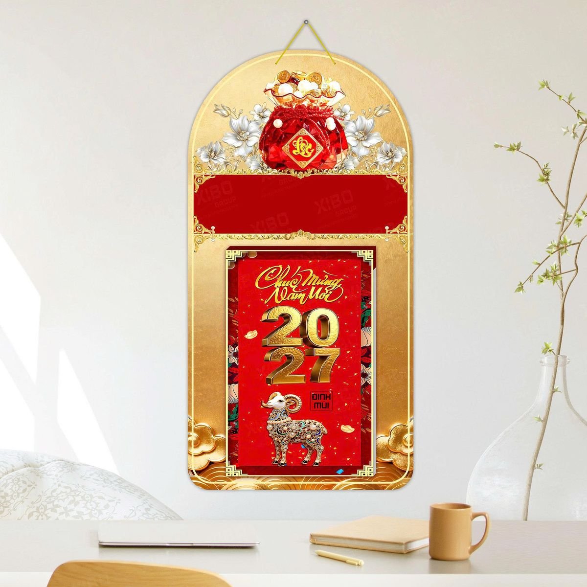 Lịch Khánh Gỗ Lamina 2 Đầu 2027 LM2D_049 - Quà Tặng Sự Kiện VIP